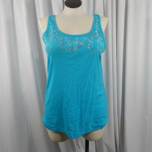 NWOT Ribbed Tank Top With Silver Accent ~ Size 16